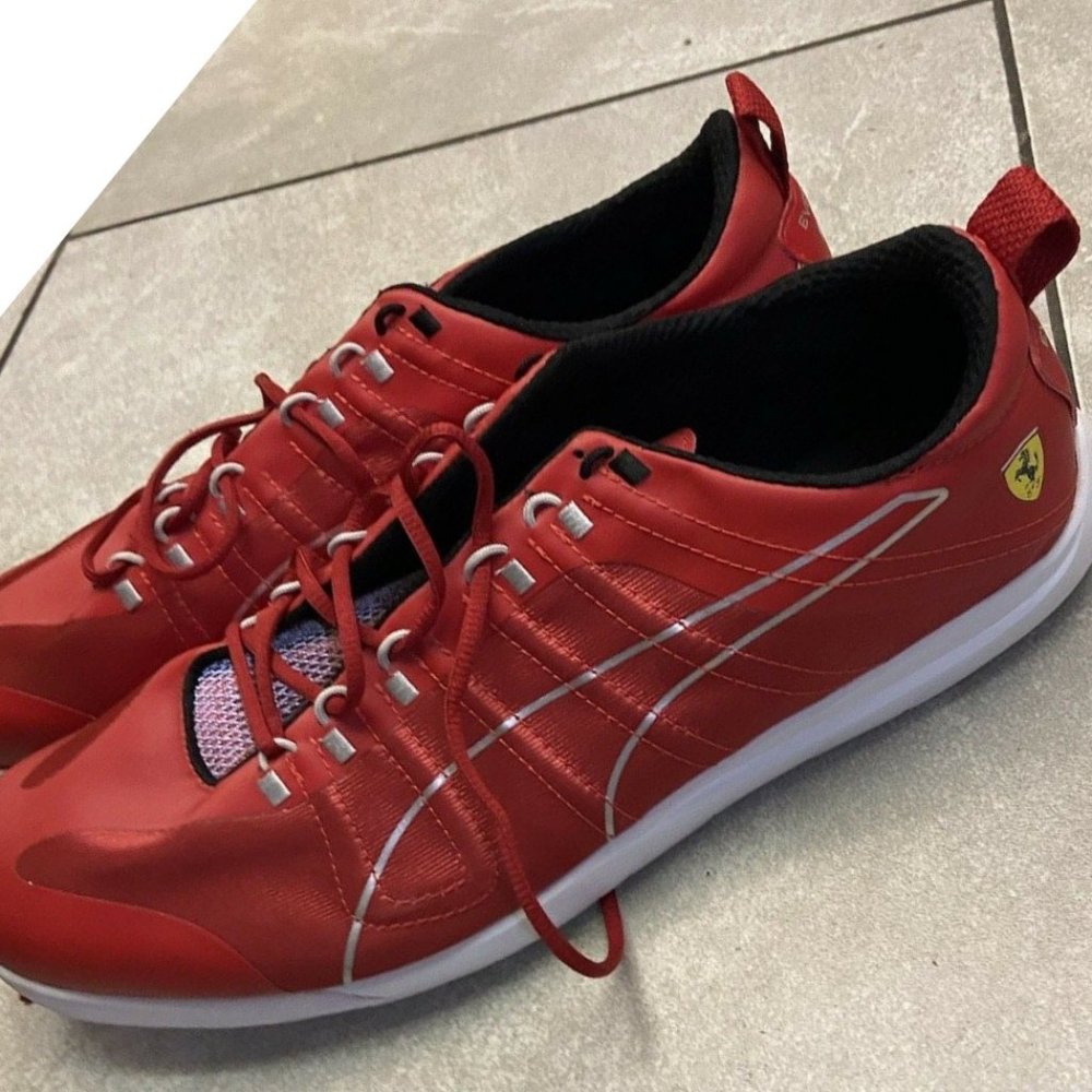 LIKE NEW - Puma Ferrari + Night Cat SF Red Mens Trainers, Sz. 13